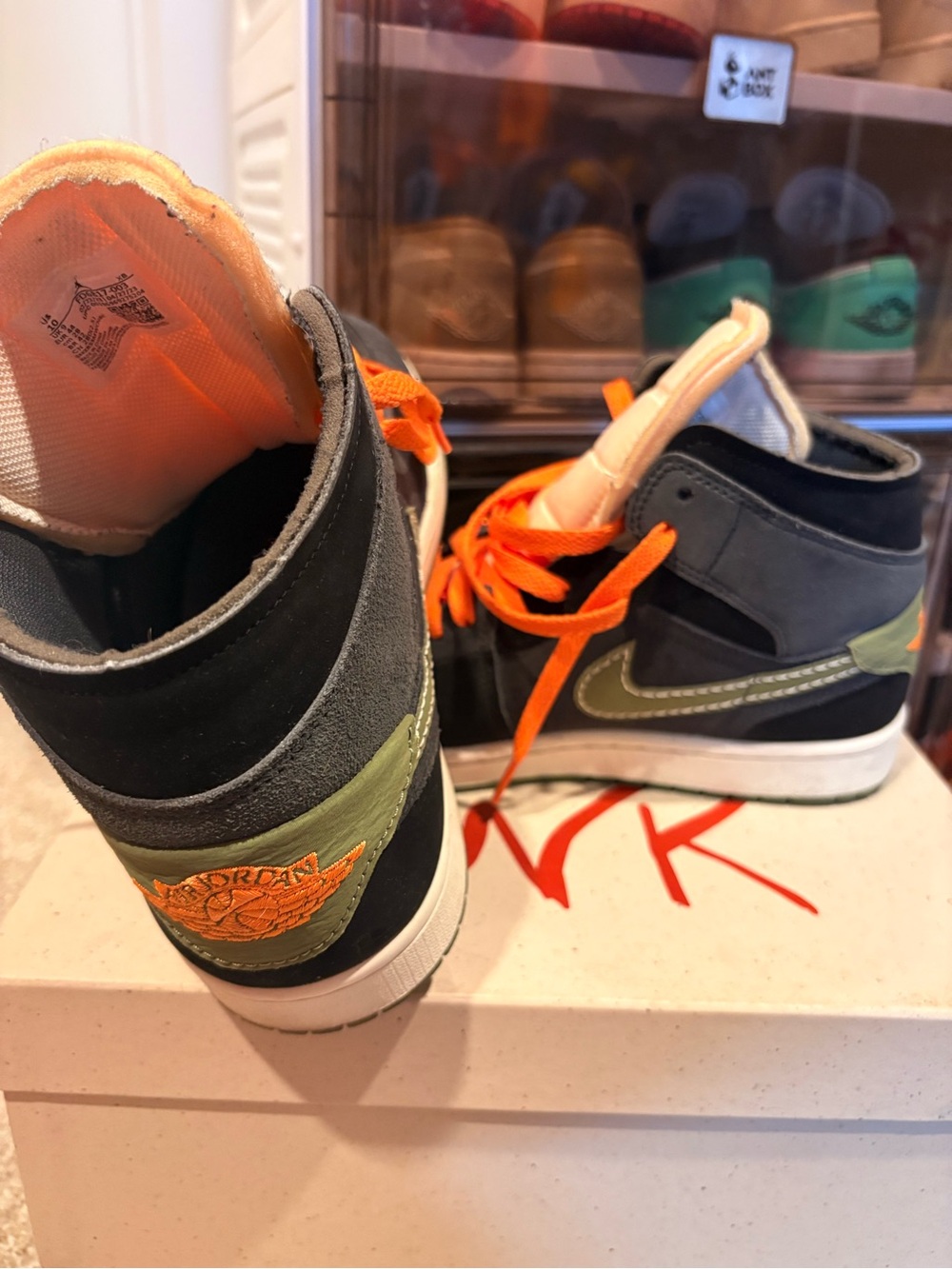 Men’s Jordan 1s Olive Green, Black, Orange